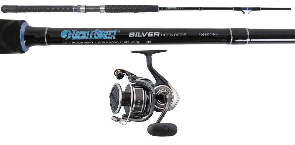 TackleDirect Silver Hook Boat Spinning Combo - BGMQ5000D-H/TDSBS701MH