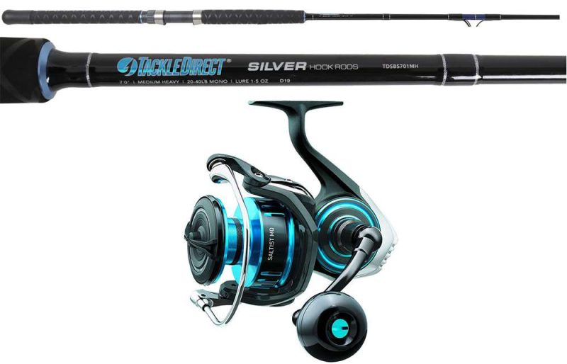 TackleDirect Silver Hook Boat Spinning Combo - SALTISTMQ5000D-H/TDSBS701MH