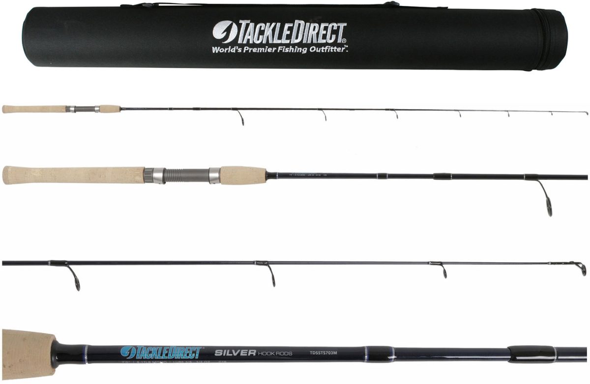 TackleDirect Silver Hook Series 3PC Travel Rod - 7 ft. - TDSSTS703M