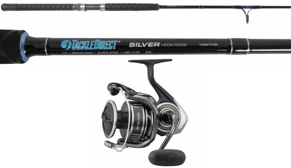 TackleDirect Silver Hook/Daiwa BGMQ6000D-H BG MQ Spinning Combo