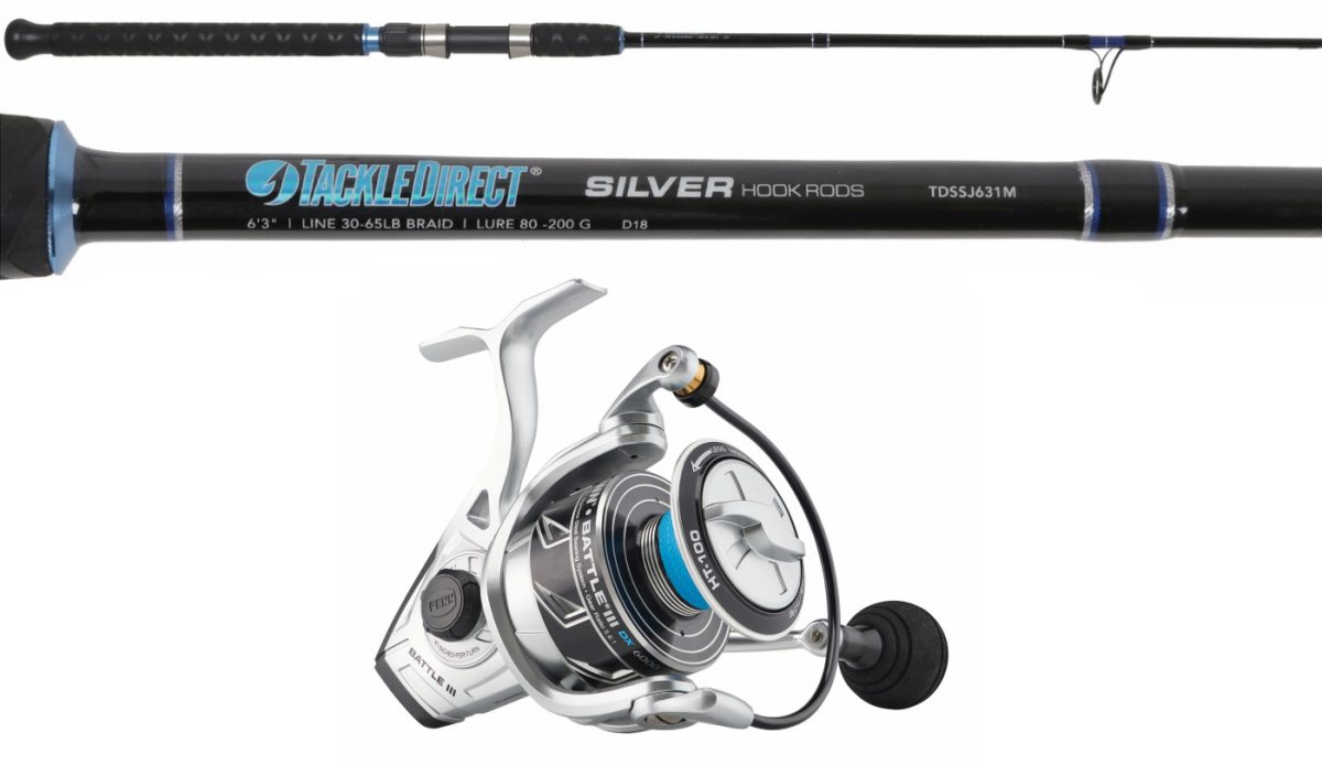 TackleDirect Silver Hook/Penn BTLIII6000DX Battle DX Spinning Combo