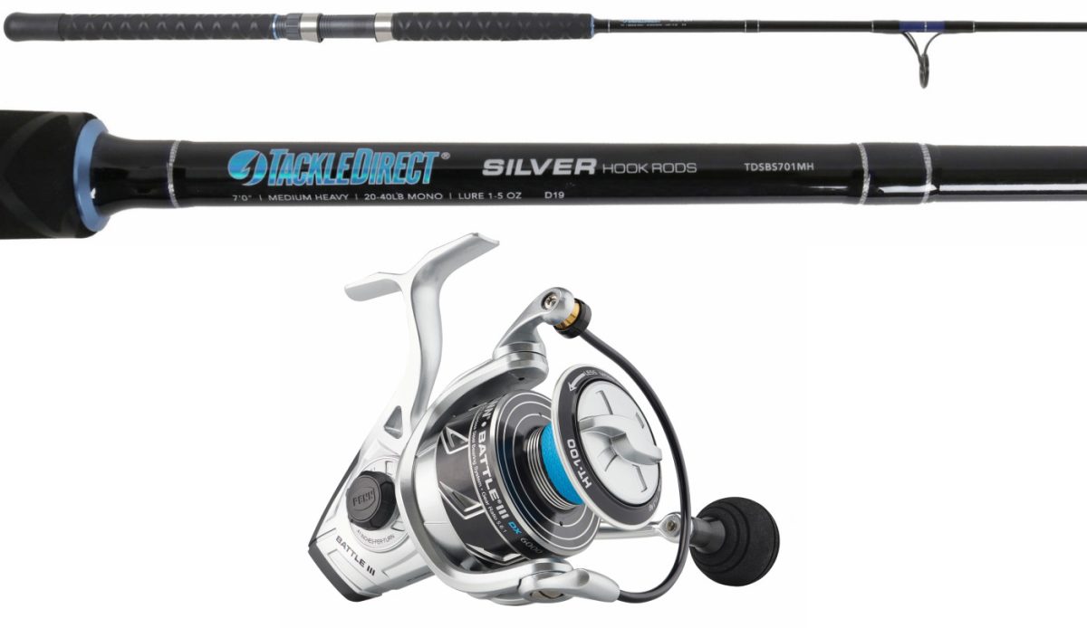 TackleDirect Silver Hook/Penn BTLIII6000DX Battle III DX Spinning Combo