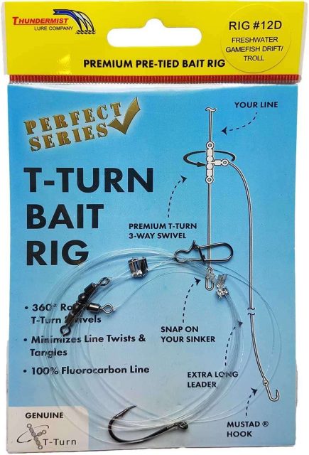 Thundermist T-Turn Bait Rig #12D - Freshwater Game Fish Drift/Troll