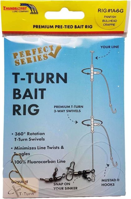 Thundermist T-Turn Bait Rig #1A-6-G - Panfish/Bullheaad/Crappie