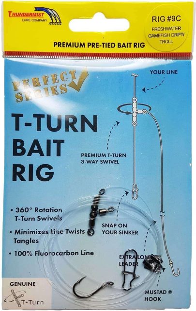 Thundermist T-Turn Bait Rig #9C - Freshwater Game Fish Drift/Troll