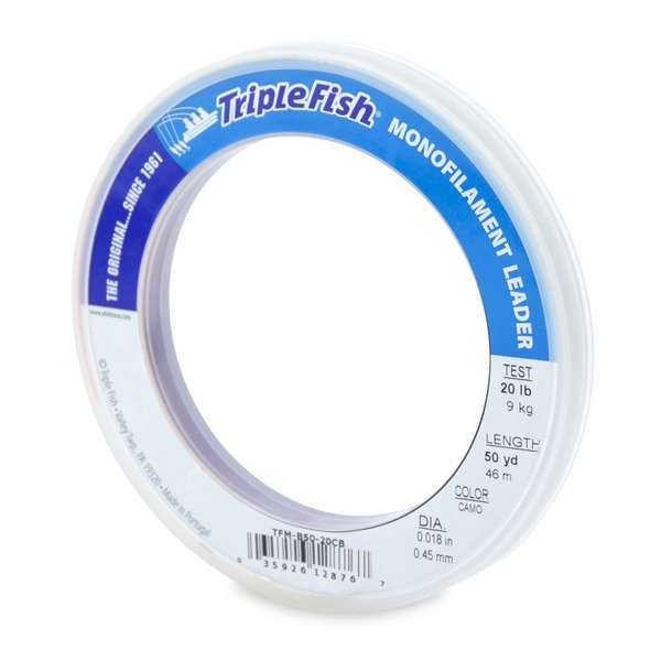 Triple Fish Monofilament Leader 50yds Camo 20lb Test