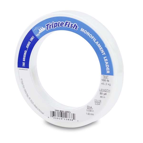 Triple Fish Monofilament Leader 50yds Clear 100lb Test