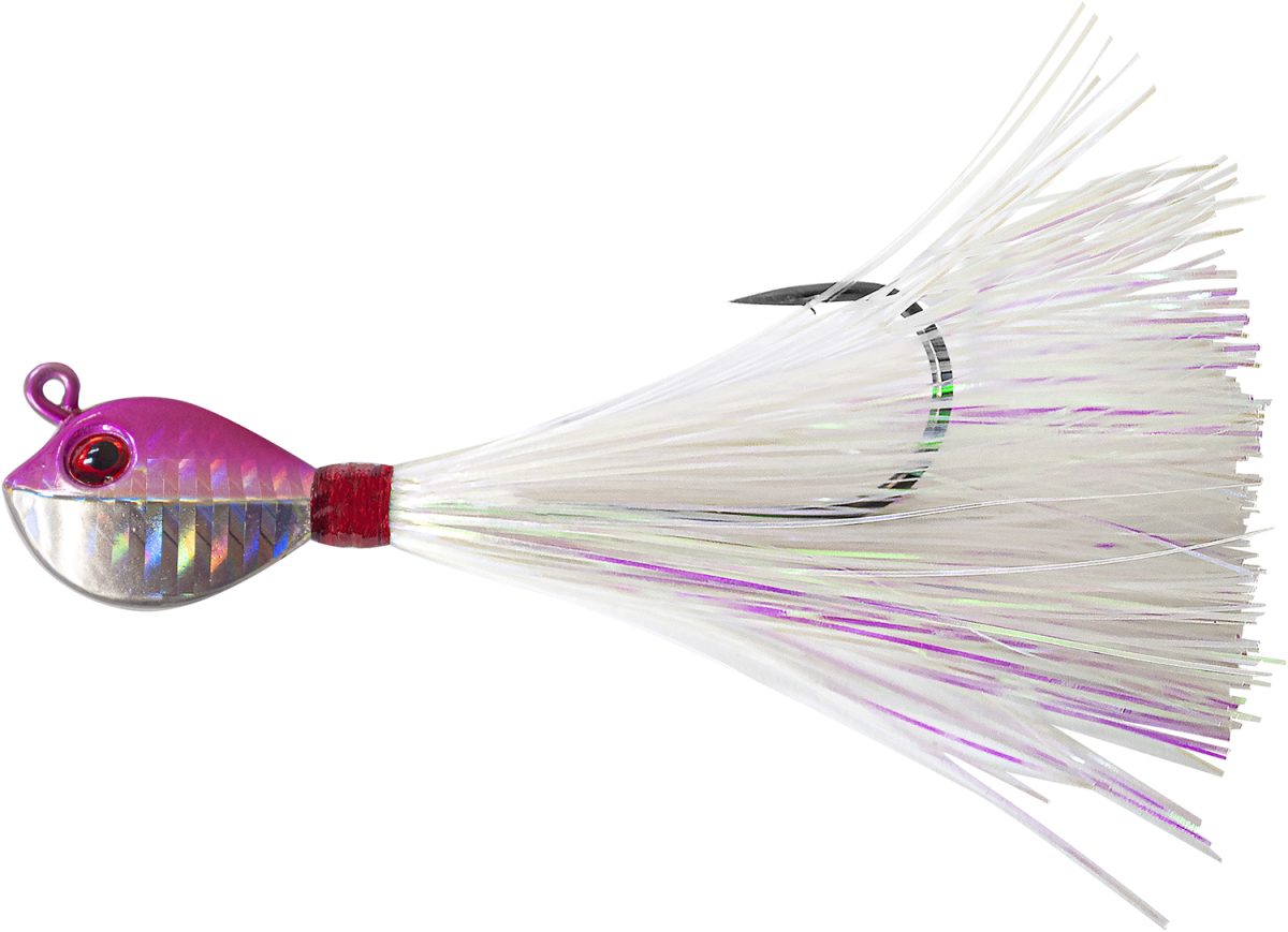 Tsunami Fluke Mania Mylar Jig - 1 1/2oz - Pink/White/Mylar