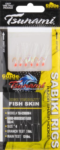 Tsunami Guide Series Flash Tail Sabiki Rig - Iridescent Red - 8