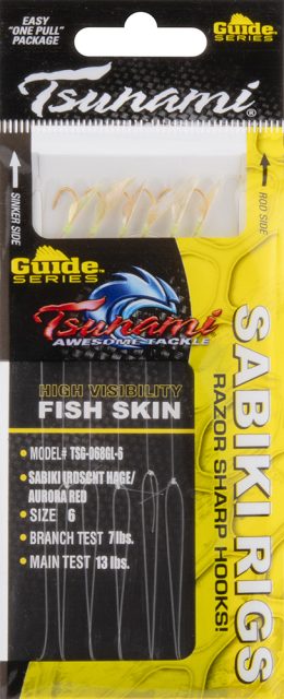 Tsunami Guide Series Sabiki Rig - Iridescent Aurora Glow - 6