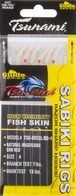 Tsunami Guide Series Sabiki Rig - Natural Glow/Red - 4