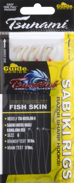 Tsunami Guide Series Sabiki Rig - Natural Glow/Red - 8