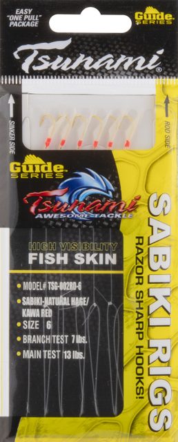 Tsunami Guide Series Sabiki Rig - Natural Red - 6