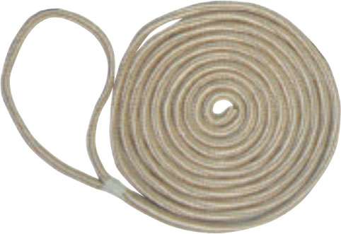 Unicord Double Braid Nylon Dock Line - 1/2 in. x 15 ft. - Gold & White