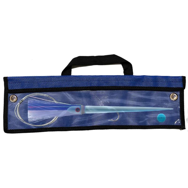 WolfPack Tackle Ahi Rigged Trolling Lure 3.5oz Glow Blue Sky Blue/Blue