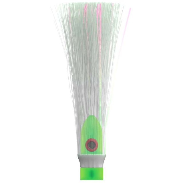 WolfPack Tackle Ahi Trolling Head - 2oz - Glow Green - Crystal Hair