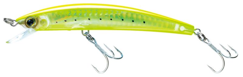 Yo-Zuri F1147 Crystal 3D Minnow GHCS Chartreuse Silver - F1147 GHCS Chartreuse Silver