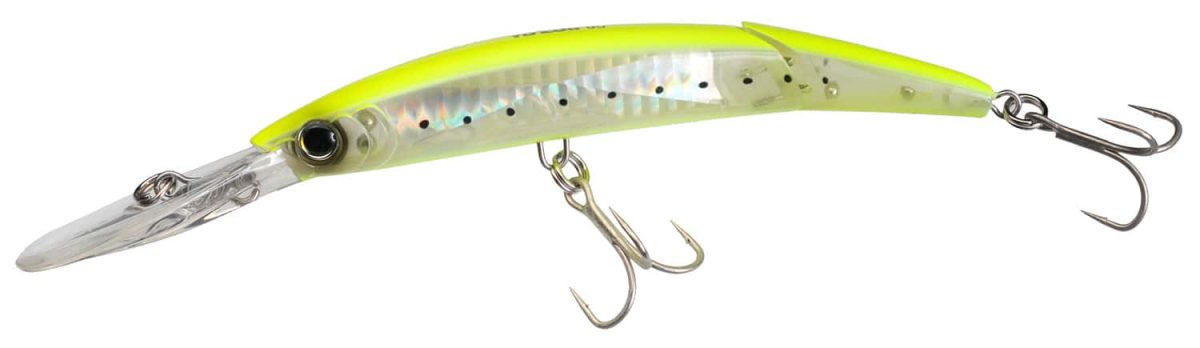 Yo-Zuri F1155 Crystal 3D Minnow Deep Diver Jointed Chart Silver - F1155 GHCS Chartreuse Silver