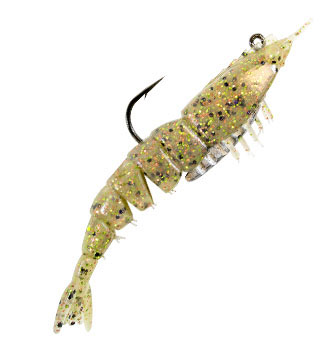 Z-Man EZ Shrimpz Rigged Lure - 3-1/2in - Greasy Prawn