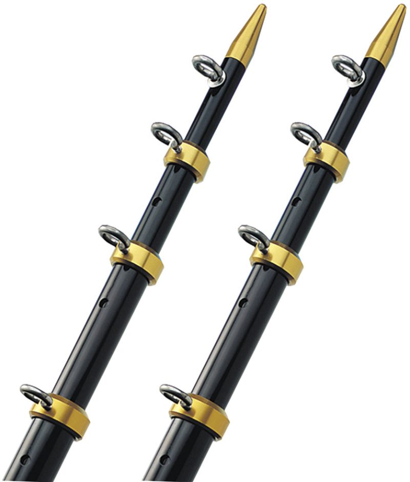 TACO 15' 1-1/2" Tele-Outrigger Poles Black/Gold - - OT-0541BKA15-HD