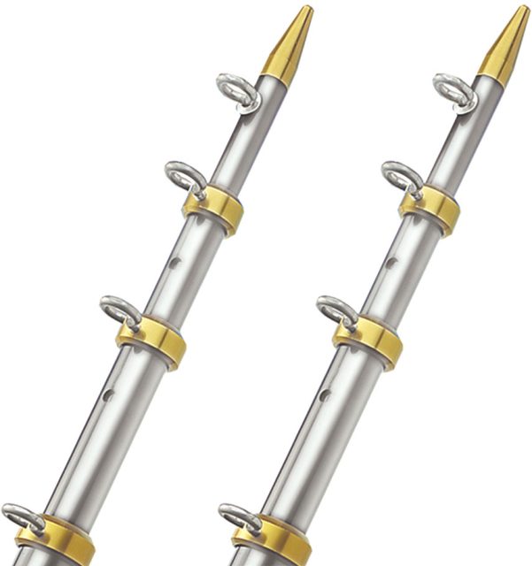 TACO 15' 1-1/8" Tele-Outrigger Poles Silver/Gold - - OT-0441VEL15